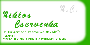 miklos cservenka business card